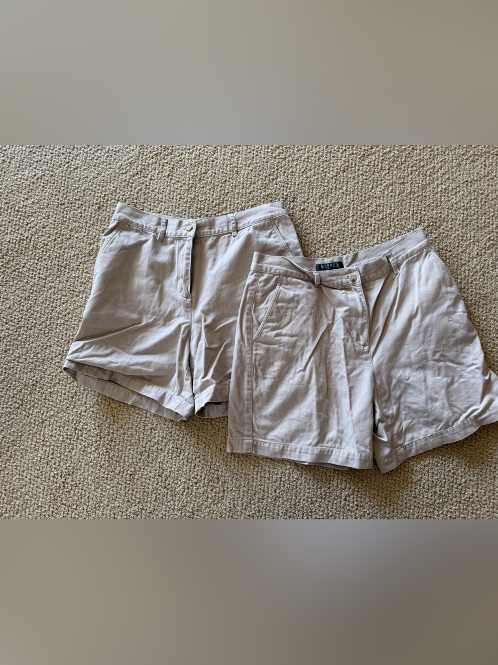 Lot of 2 Lauren Ralph Lauren Khaki Chino Shorts, Size 6P